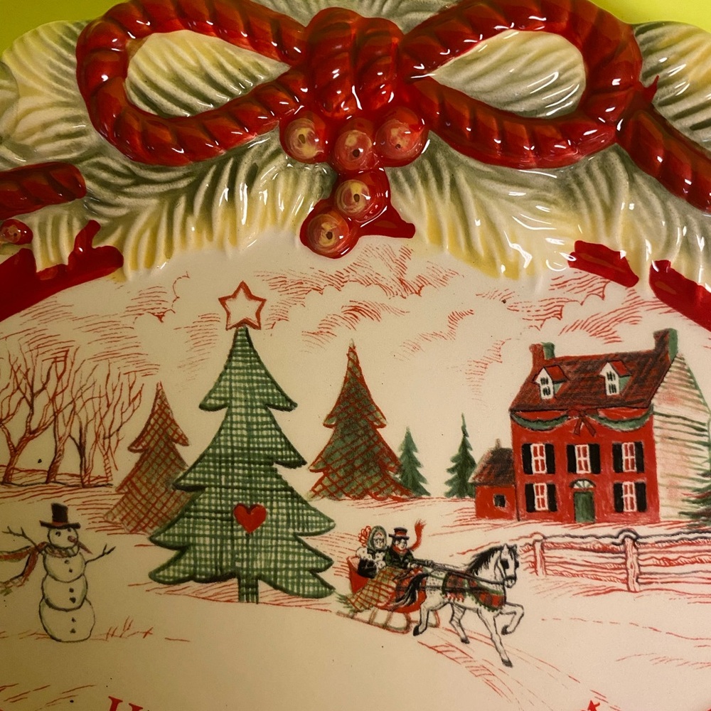 Fitz and Floyd Christmas tray.